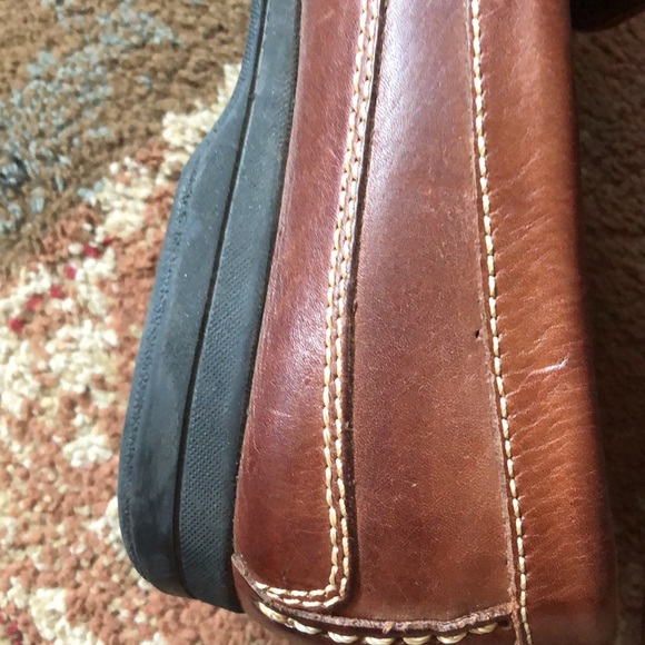 Men’s size 8 1/2 brown woven leather dockers slip on loafer shoes - Picture 8 of 11